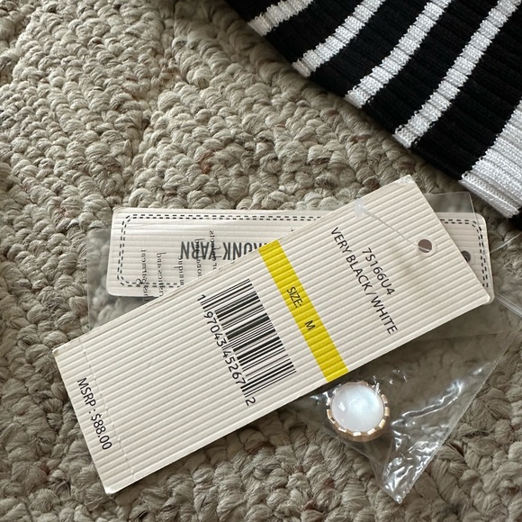 Nanette Lepore Black & White Striped Cardigan Top NWT - Picture 5 of 8